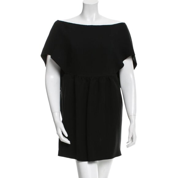 BALENCIAGA Off-The-Shoulder Mini Dress Size: S | US4, FR36 | Black - Picture 1 of 6